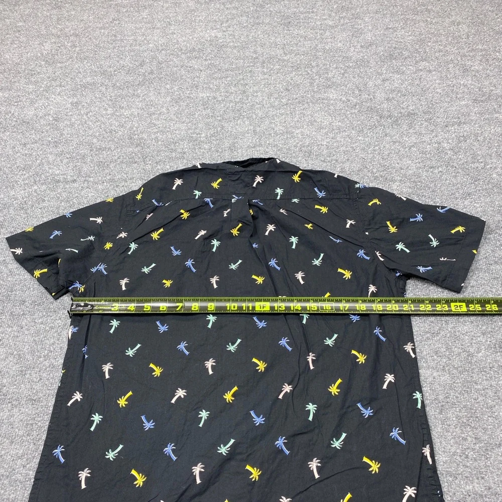 Levi's Shirt Mens Medium Black Palm Tree Print Short Sleeve Button Down Casual